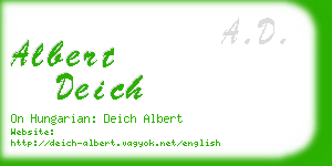 albert deich business card